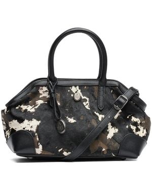 Ash Josephine Cow-Print Tote Bag - Black