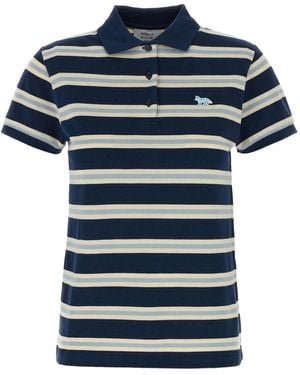 Maison Kitsuné Baby Fox Striped Polo - Blue