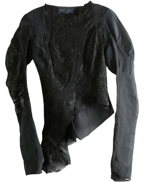 Marc Le Bihan Lace-Panelled Blouse - Black