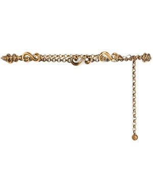 Etro Chain Belt With Paisley Appliqués - White