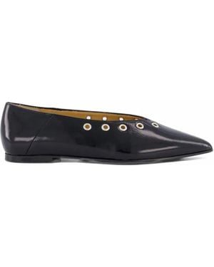 Toral Shoes Eyelet-Embellished Pointed-Toe Ballet Flats - White