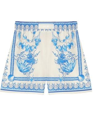 Versace 'Underwater Barocco Bicolor Foulard' Shorts - Blue