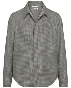 Thom Browne Houndstooth Shirt Jacket - Grey