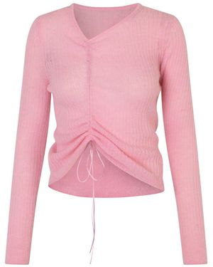 Cecilie Bahnsen Ussi Ruched-Detailing Cardigan - Pink