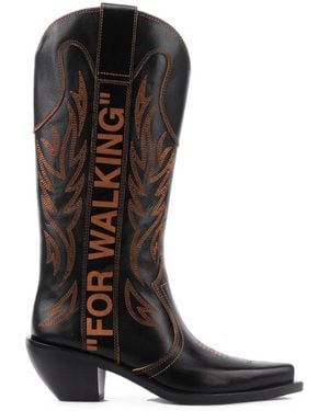 Off-White c/o Virgil Abloh For Walking Western Tan Boots - Black