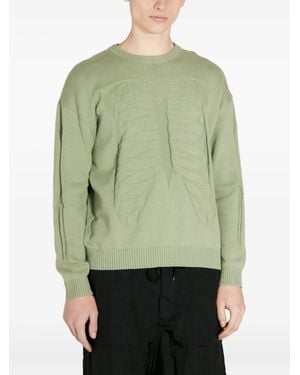 Fucking Awesome Rib-Trimmed Skeleton Jumper - Green