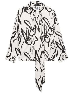 MSGM Tie Print Shirt - White