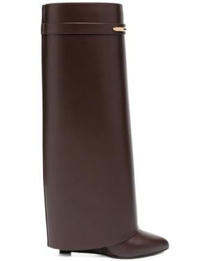 Givenchy Shark Pinch Leather Knee-High Boots - Brown