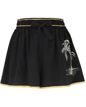 Zimmermann Palm Tree-Print Skirt - Black