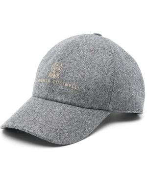 Brunello Cucinelli ロゴ キャップ - グレー