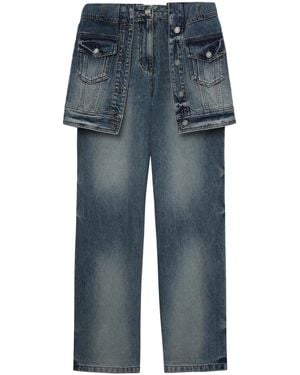 Juun.J Layered Paneled Jeans - Blue