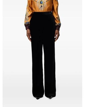 Etro Velvet Wide-Leg Pants - Black