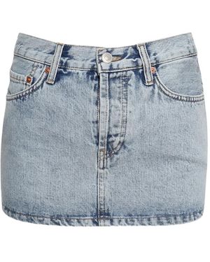 Wardrobe NYC Denim Mini Skirt - Blue