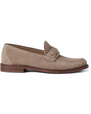 Brunello Cucinelli Twisted Suede Loafers - Brown