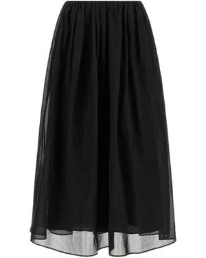 Brunello Cucinelli Organza Midi Skirt - Black