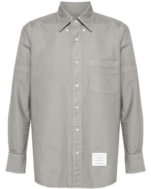 Thom Browne Adjustable-Armbands Cotton Shirt - Grey