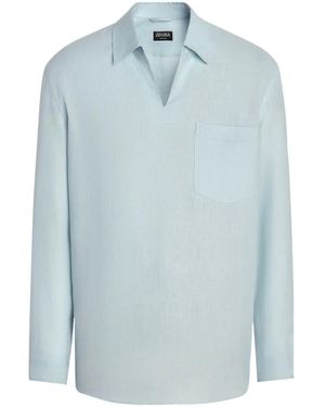 ZEGNA Oasi Lino ポロシャツ - ブルー