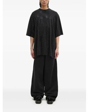 Vetements Rhinestone-Embellished T-Shirt - Black