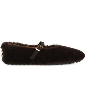 Tod's Ballerinas Mit Shearling-Besatz - Weiß