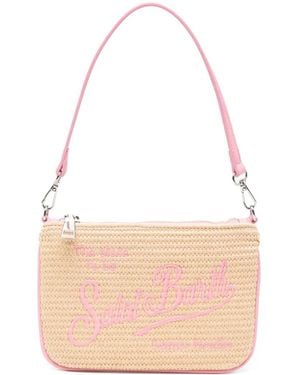 MC2 Saint Barth "Parisienne Mini Straw" Shoulder Bag - Pink