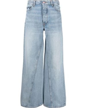 Ganni Seam-Detail Wide-Leg Jeans - Blue