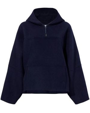 Proenza Schouler Wool-Cashmere Brushed Hoodie - Blue