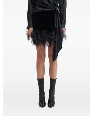 16Arlington Giaci Feather-Trim Mini Skirt - Black