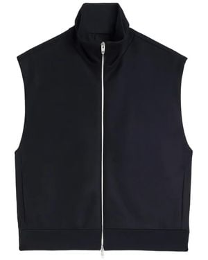 Jil Sander Wool Melton Padded Vest - Blue