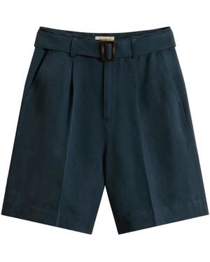 Woolrich Blended Linen Shorts - Blue