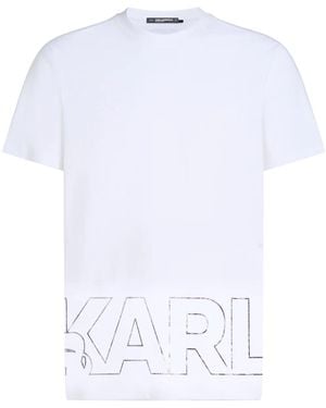 Karl Lagerfeld T-Shirt Con Stampa - Bianco
