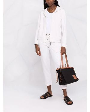 Brunello Cucinelli Sudadera con capucha y cremallera - Blanco