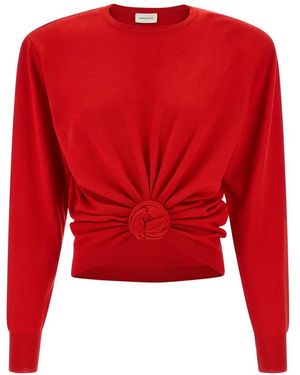 Magda Butrym Drapierter Strick mit Knoten - Rot