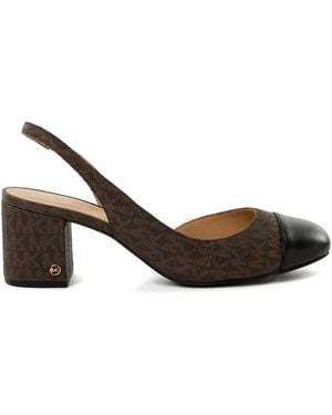 Michael Kors 57Mm Monogram Slingback Court Shoes - Brown