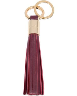 Lancel タッセル レザーキーホルダー - パープル