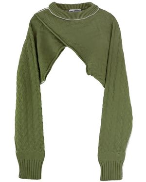 SONIA CARRASCO Cable-Knit Cropped Jumper - Green