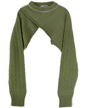 SONIA CARRASCO Cable-Knit Cropped Jumper - Green