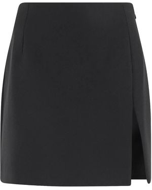 ANDAMANE Side-Split Straight Skirt - Black