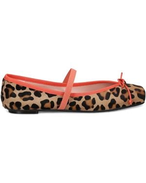 Pretty Ballerinas Leopard-Print Ballerina Shoes - Red