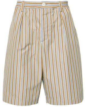 Marni Striped Cotton Bermuda Shorts - Natural