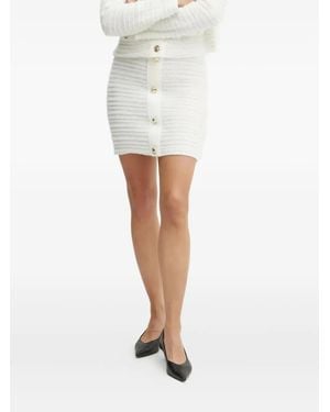 SIMONA CORSELLINI Ribbed Mini Skirt - White