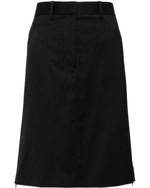 Helmut Lang Straight Wool Skirt - Black