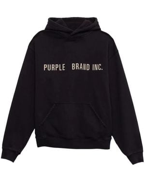 Purple Brand Artifact Diamond-Pattern Hoodie - Black
