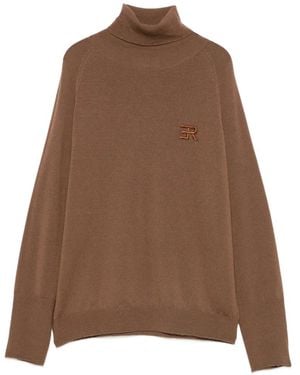ERMANNO FIRENZE Rollkragenpullover Mit Logo-Stickerei - Braun