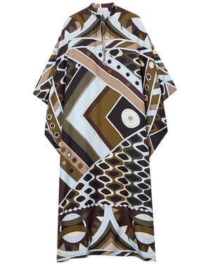 PUCCI Vivara-Print Silk Kaftan - White