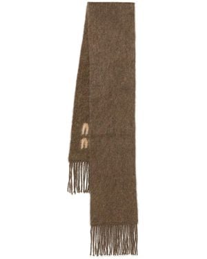 Miu Miu Intarsien-Schal Mit Logo - Natur