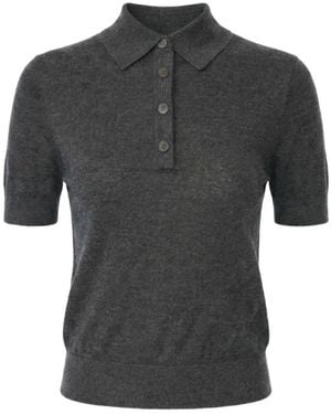 Toccin Rue Short-Sleeve Sweater - Gray