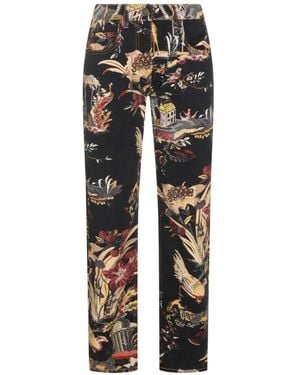 Etro Graphic-Print Jeans - Black