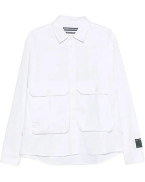 Reese Cooper Cargo Button Cotton Shirt - White