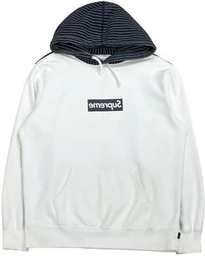 Supreme Sudadera A Rayas Con Capucha De X Comme Des Garçons - Azul