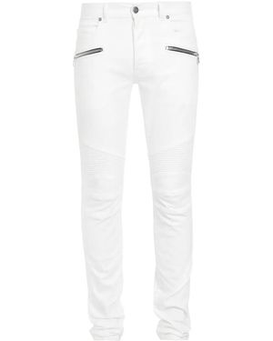 Balmain Cotton-Stretch Slim-Fit Jeans - White